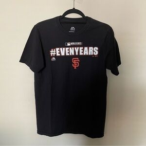 San Francisco SF Giants Baseball Black #evenyears Graphic Short Sleeve T-Shirt